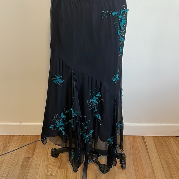 Y2K Whimsigoth Set Mix It 14 Black Midi Tank Sheer Floral Hip Hugger Fairycore - Picture 9 of 16